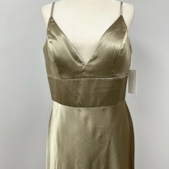 Jenny Yoo Brenna style Sage long cocktail gown/bridesmaid dress NWT sz 14 - Picture 12 of 16